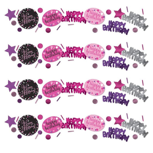 Birthday Confetti Pink and Black