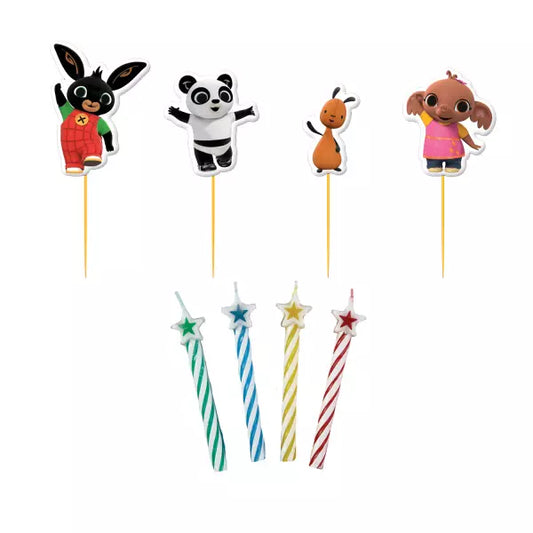 Bing the Rabbit Candles & Cake Picks Pack of 8