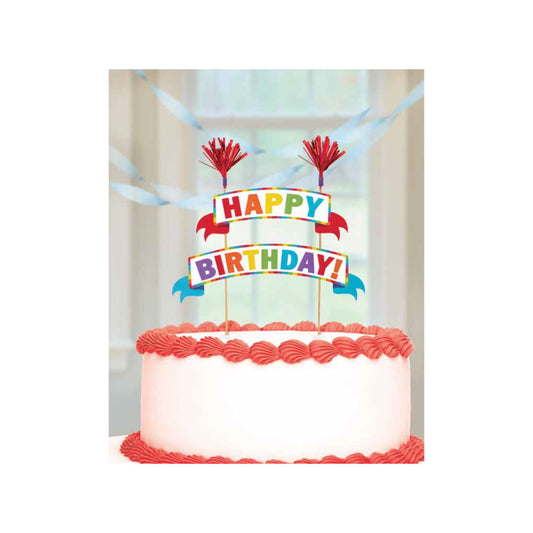 Rainbow Happy Birthday Cake Topper | Decoration