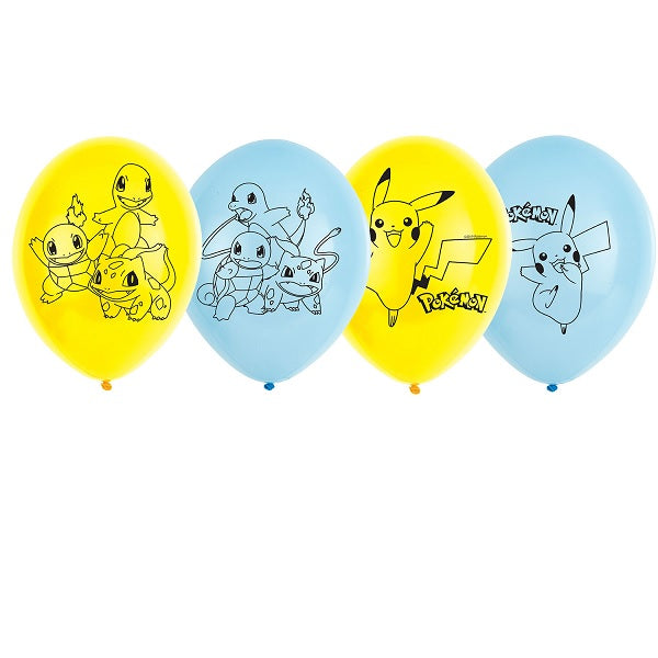 Pokemon Latex Balloons Pack of 6