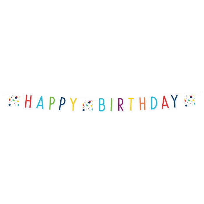 Confetti Rainbow Birthday Banner | Party Save Smile