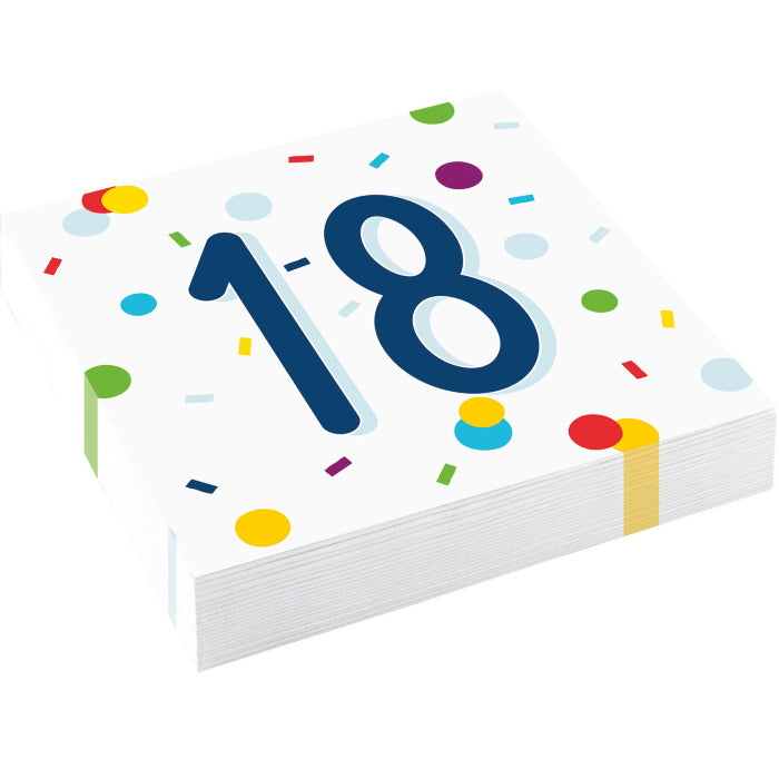 Rainbow 18th Birthday Set with Plates and Napkins - Party Save Smile