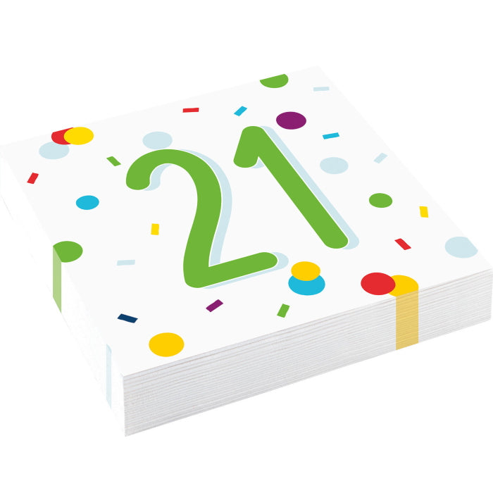 21st Rainbow Party Pack: Tableware Kit for 8 - 48 Guests