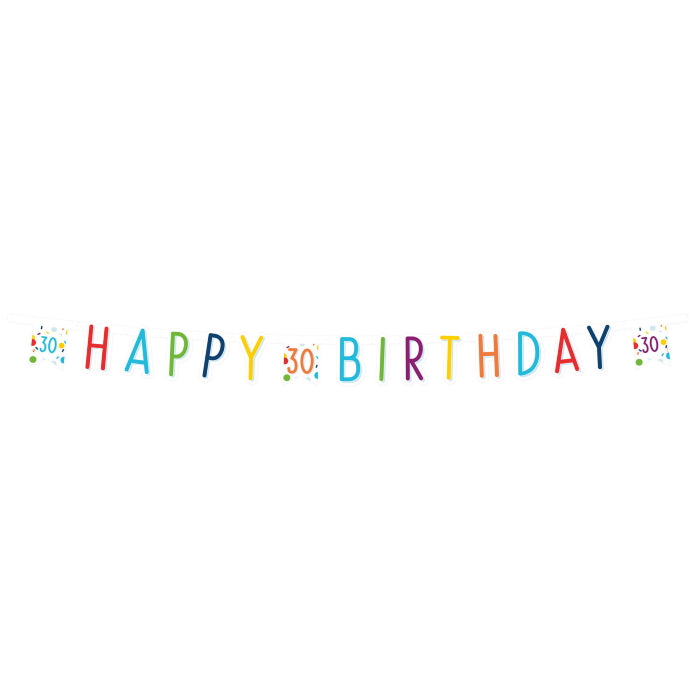 Rainbow Confetti 30th Birthday Party Kit with Decorations