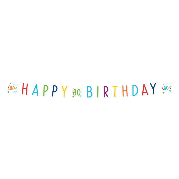 80th Birthday Rainbow Party Packs: Kit with Decorations