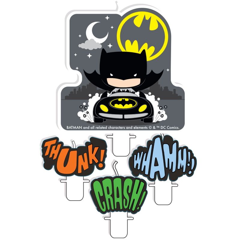 Batman Birthday Cake Candle Pack of 4 | Party Save Smile