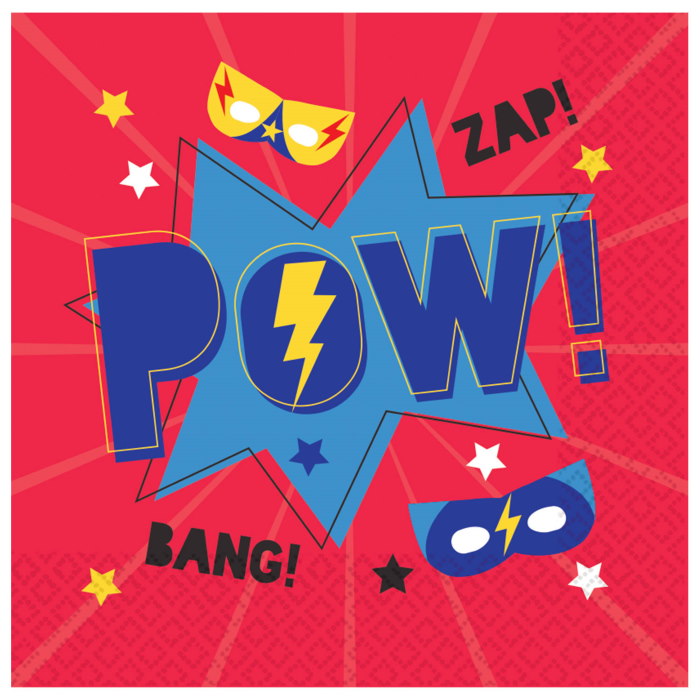 Superhero Party Napkins Pack of 16 Serviettes | Party Save Smile