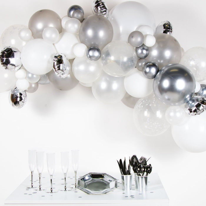 Silver Balloon Garland Kit