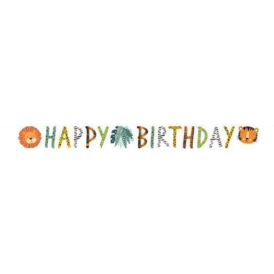 Happy Birthday Safari Theme Banner | Party Save Smile