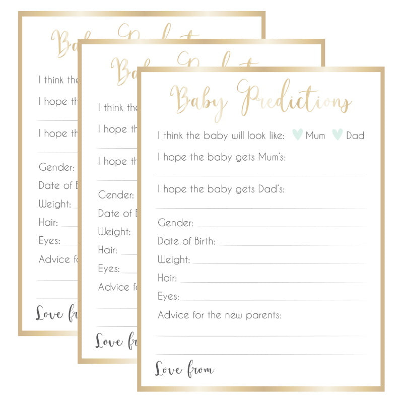 Baby Prediction Cards Pack of 8 | Party Save Smile