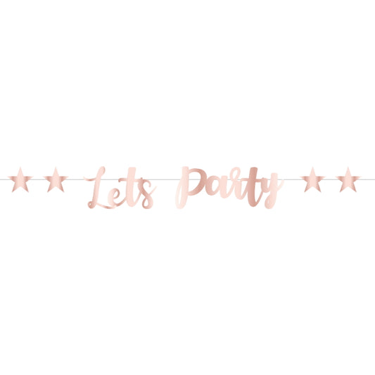 Lets Party Banner Rose Gold