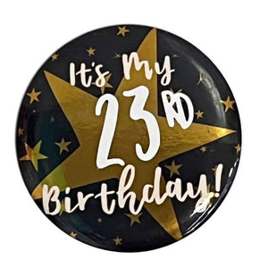 Gold Star Add Your Age It's My Birthday Badge 6cm
