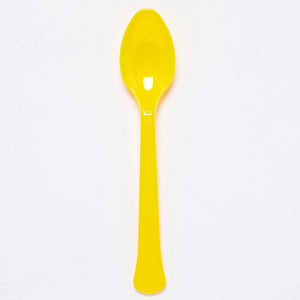 Buttercup Yellow Plastic Spoons Pack of 24