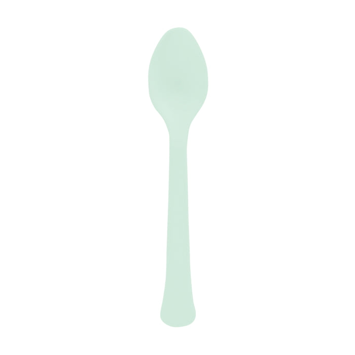 Duck Egg Blue Plastic Spoons Pack of 24 | Party Save Smile