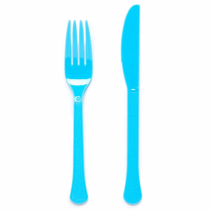 Forget Me Not Blue Plastic Cutlery Pack of 24 | Party Save Smile