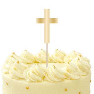 Gold Cross Communion Cake Topper 20cm