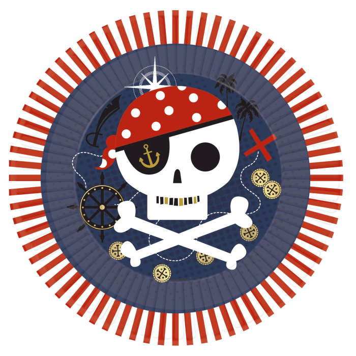 Pirate Treasure Island Paper Party Plates Pack of 8 | Party Save Smile