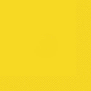 Neon Yellow Party Napkins Pack of 20 Serviettes