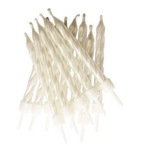 Pearl White Cake Candles Pack of 12