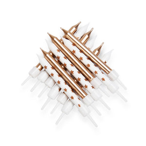 Metallic Gold Star Birthday Candles Pack of 12