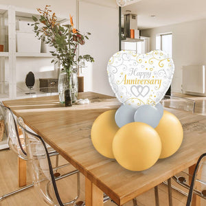 Happy Anniversary Heart Balloon Gift Message Table Decoration