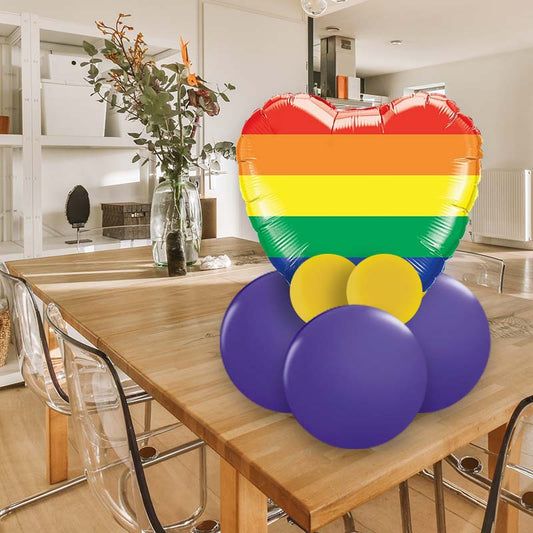 Rainbow Heart Balloon Gift Message | Table Decoration