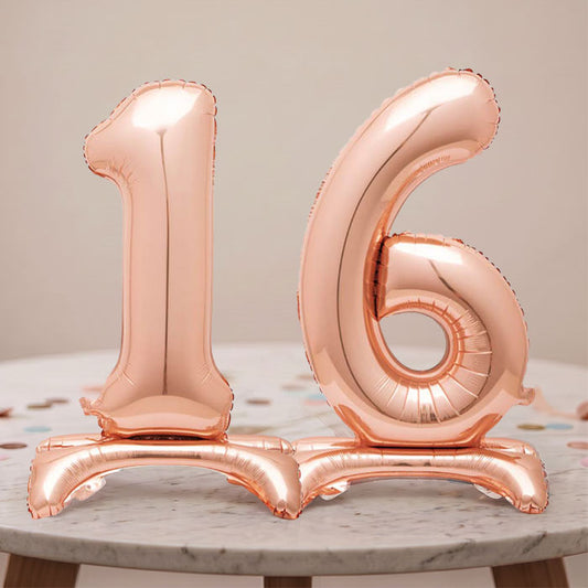 Rose Gold 16th Birthday Party Balloon Table Decorations | Party Save Smile