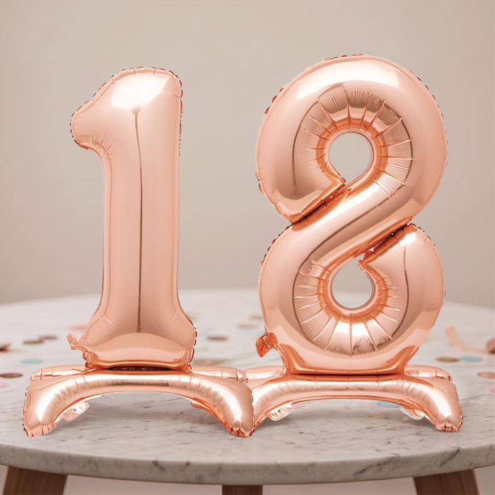 Rose Gold 18th Birthday Party Balloon Table Decorations | Party Save Smile