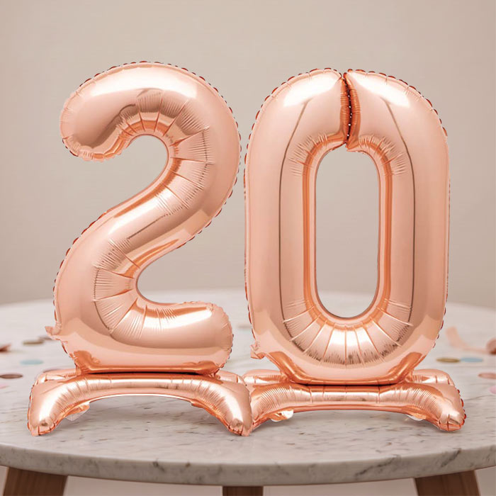 Rose Gold 20th Birthday Party Balloon Table Decorations | Party Save Smile
