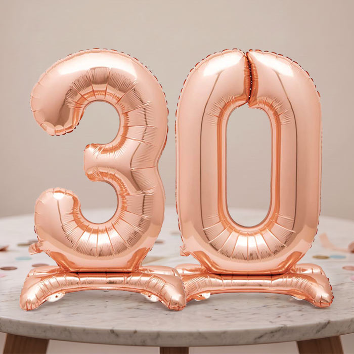 Rose Gold 30th Birthday Party Balloon Table Decorations | Party Save Smile