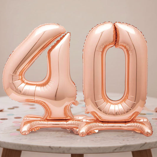 Rose Gold 40th Birthday Party Balloon Table Decorations | Party Save Smile