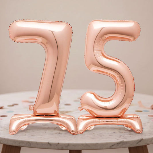 Rose Gold 75th Birthday Party Balloon Table Decorations | Party Save Smile