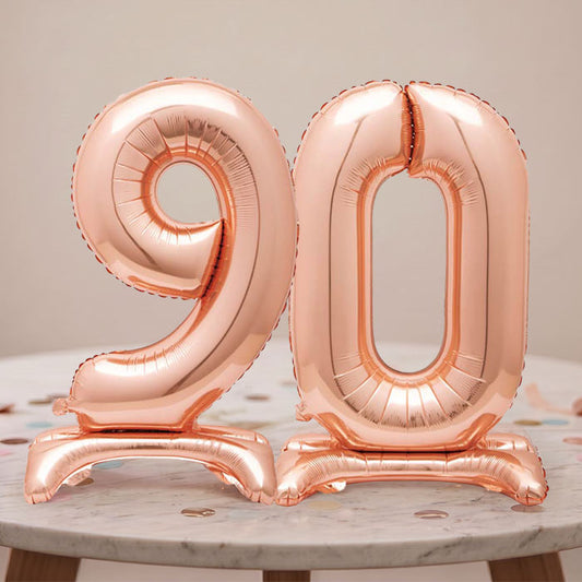Rose Gold 90th Birthday Party Balloon Table Decorations | Party Save Smile