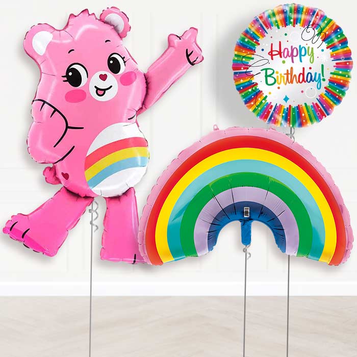 Care Bear Rainbow Inspired Helium Balloon Package | Party Save Smile