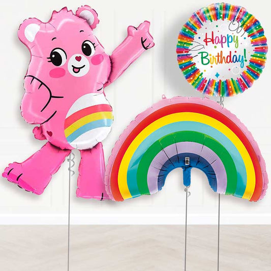 Care Bear Rainbow Inspired Helium Balloon Package | Party Save Smile