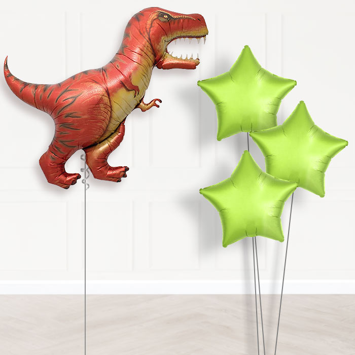 T-Rex Dinosaur Helium Balloon in a Box Gift - Plain Bouquet | Party Save Smile