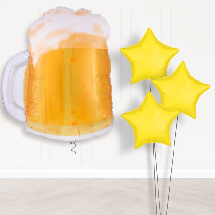 Beer Mug Balloon Bouquet Delivery - Plain Bouquet | Party Save Smile