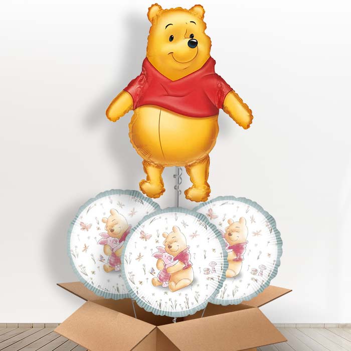 Winnie the Pooh Helium Balloons in a Box - With 3 Themed Balloons | Party Save Smile