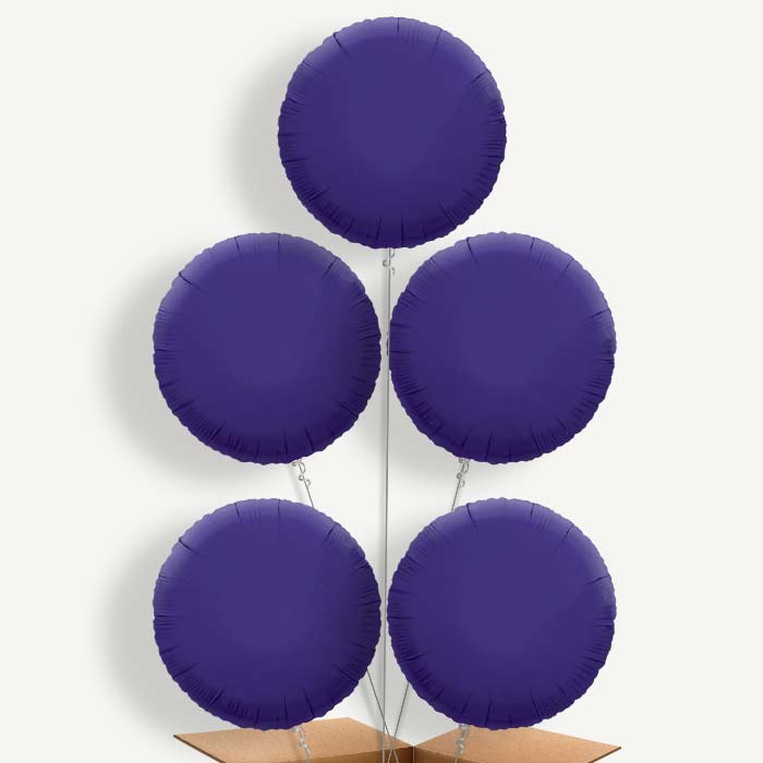 Purple Circle Balloon Cluster Inflated with Helium | Party Save Smile