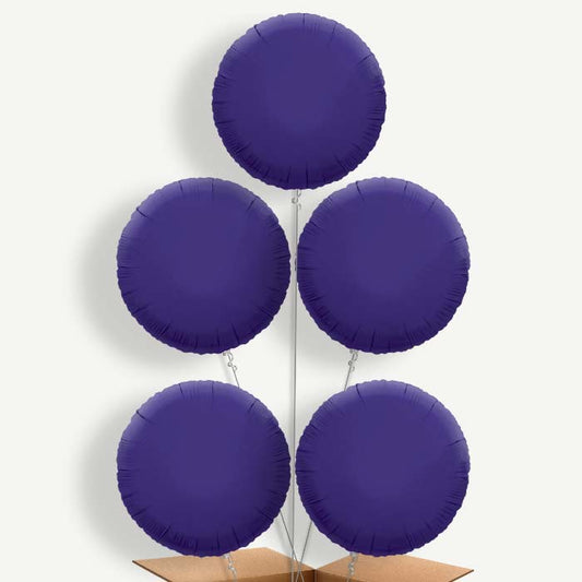 Purple Circle Balloon Cluster Inflated with Helium | Party Save Smile