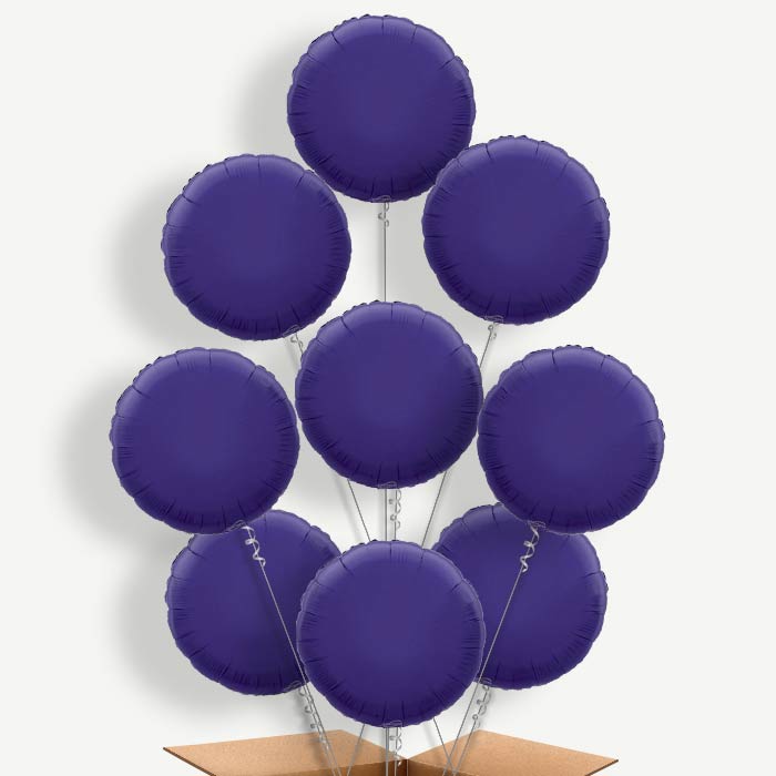 Purple Circle Balloon Bundle Inflated with Helium | Party Save Smile