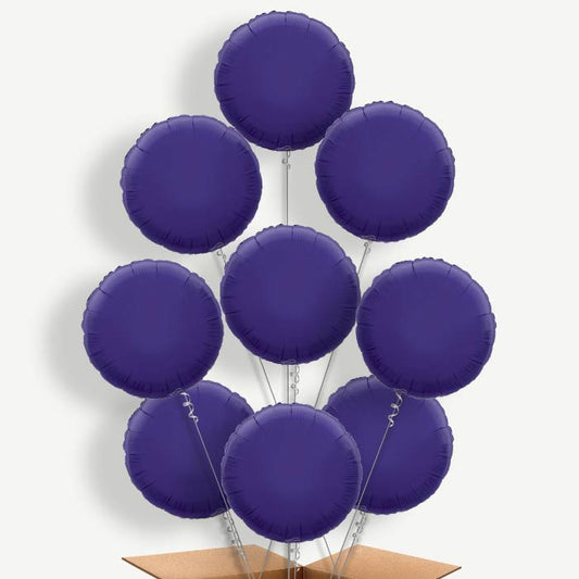 Purple Circle Balloon Bundle Inflated with Helium | Party Save Smile