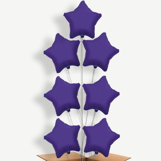 Purple Star Balloon Arrangement Inflated with Helium | Party Save Smile