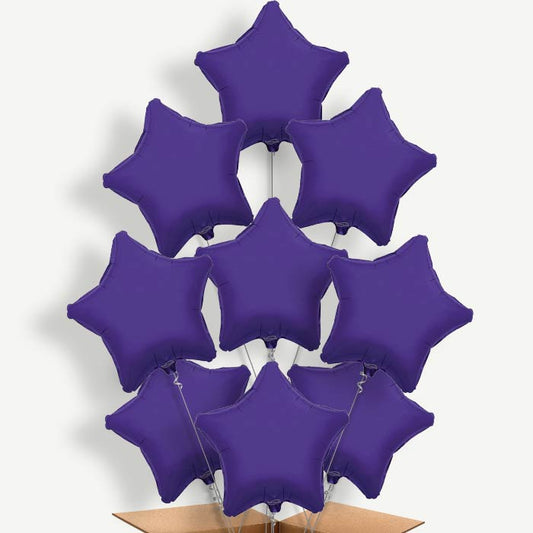 Purple Star Balloon Bundle Inflated with Helium | Party Save Smile