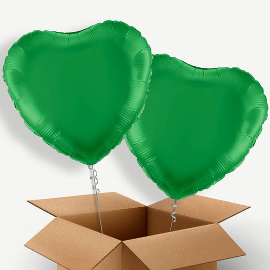 Dark Green Heart Helium Balloon Duo | Party Save Smile