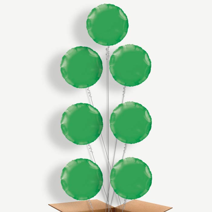 Dark Green Circle Balloon Arrangement Inflated with Helium | Party Save Smile