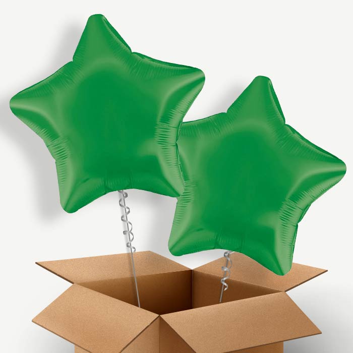 Dark Green Star Helium Balloon Duo | Party Save Smile