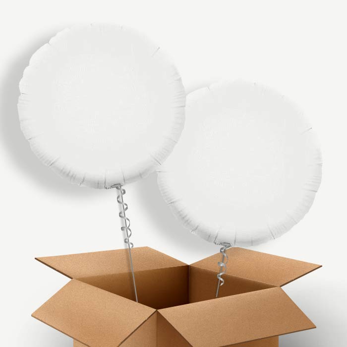 White Circle Helium Balloon Two | Party Save Smile