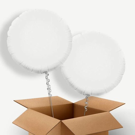 White Circle Helium Balloon Two | Party Save Smile