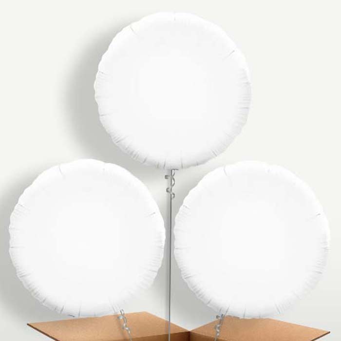 White Circle Helium Bunch of Balloons | Party Save Smile